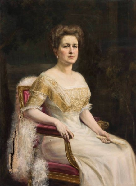 Portrait of Stefania Kronenberg  by Jan Kauzik - Hand-Painted Oil Painting Reproduction