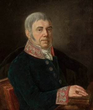 Portrait of Augustyn Minasowicz, painter's father by Jan Klemens Minasowicz Oil Painting