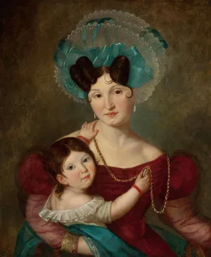 Portrait of Maria Anna Rawicz by Jan Krzysztof Damel Oil Painting