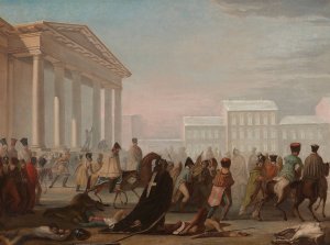 Retreat of Napoleon's army by Jan Krzysztof Damel Oil Painting