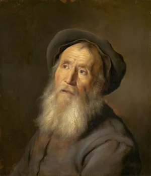 Bearded Man with a Beret by Jan Lievens Oil Painting