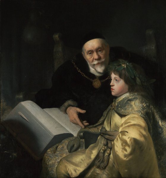 Prince Charles Louis of the Palatinate with his Tutor Wolrad von Plessen in Historical Dress by Jan Lievens - Hand-Painted Oil Painting Reproduction
