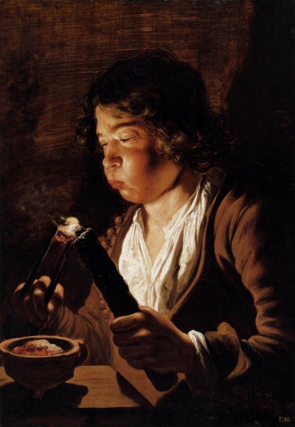 The Four Elements and Ages of Man: Fire and Childhood by Jan Lievens - Hand-Painted Oil Painting Reproduction