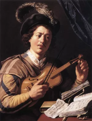 The Violin Player by Jan Lievens Oil Painting