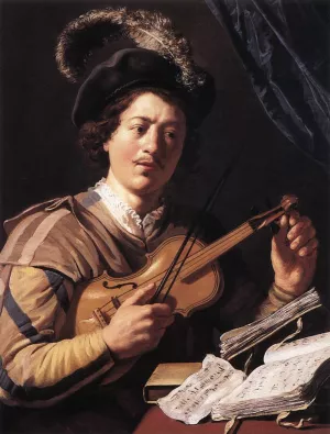 The Violin Player Oil painting by Jan Lievens