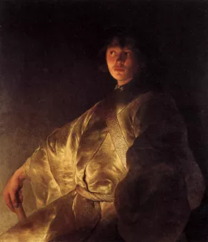 Young Man in a Yellow Robe by Jan Lievens Oil Painting