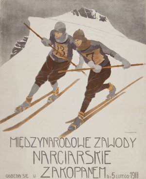 Miedzynarodowe Zawody Narciarskie by Jan Malachowski Oil Painting