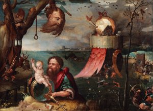 Saint Christopher and the Christ Child by Jan Mandijn Oil Painting