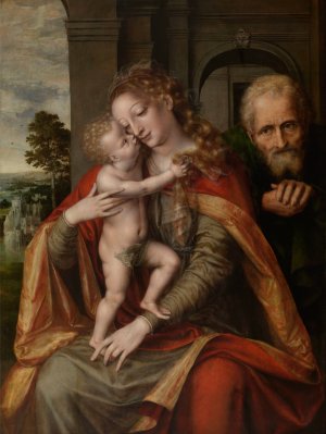 The Holy Family by Jan Massijs Oil Painting