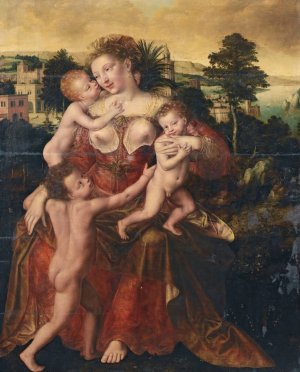An Allegory Of Charity by Jan Massys Oil Painting