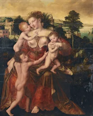 An Allegory Of Charity by Jan Massys Oil Painting