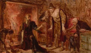 Alchemist Sendivogius and Sigismund III, sketch by Jan Matejko Oil Painting