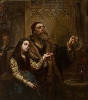 Blind Veit Stoss with his granddaughter by Jan Matejko Oil Painting