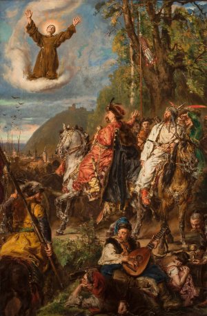 Bohdan Khmelnytsky with Tugay Bey at Lviv by Jan Matejko Oil Painting