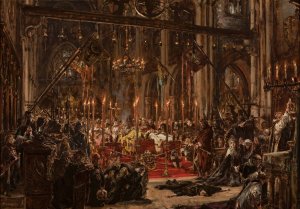Defeat at Legnica, from the series 'History of Civilization in Poland' by Jan Matejko Oil Painting