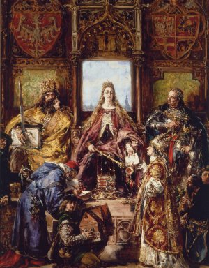 Founding of the Academy, 1361-1399-1400 AD, from the series 'History of Civilization in Poland' Oil painting by Jan Matejko