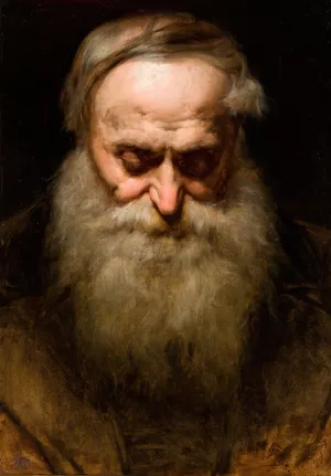 Head of an Old Man with a Grey Beard by Jan Matejko Head of an Old Man with a Grey Beard by Jan Matejko Oil Painting