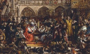 Influence of the university on the country, from the series 'History of Civilization in Poland' by Jan Matejko Oil Painting
