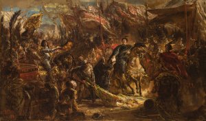 Jan III Sobieski Hands Canon Denhoff a Letter to the Pope with the Message of the Victory over the Turks at Vienna in 1683 by Jan Matejko Oil Painting