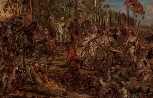 Kosciuszko at Raclawice, sketch  by Jan Matejko - Hand-Painted Oil Painting Reproduction