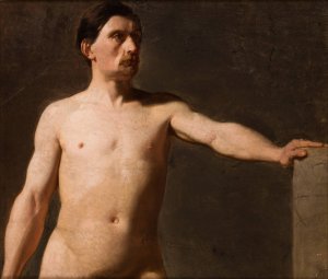 Male nude - torso of a male figure by Jan Matejko Oil Painting