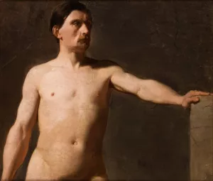 Male nude - torso of a male figure by Jan Matejko Oil Painting