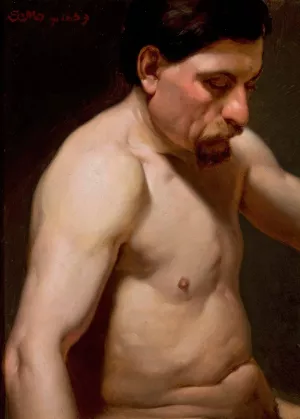 Male semi-nude by Jan Matejko Oil Painting