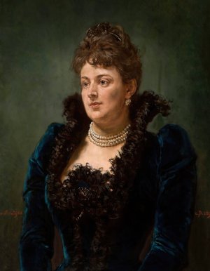 Portrait of Bona Ossowiecka by Jan Matejko Oil Painting