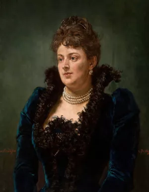 Portrait of Bona Ossowiecka by Jan Matejko Oil Painting