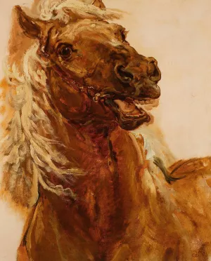 Sketch of horse's head for the painting 'Zamoyski at Byczyna' by Jan Matejko Oil Painting