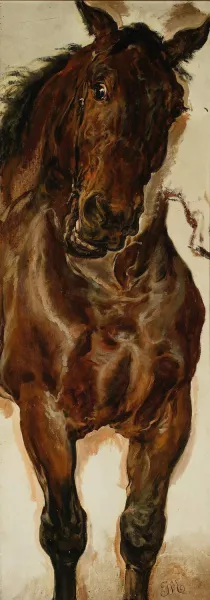 Study of a horse's head for 'Battle of Grunwald' by Jan Matejko Oil Painting