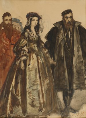 Zygmunt II August and Barbara by Jan Matejko Oil Painting