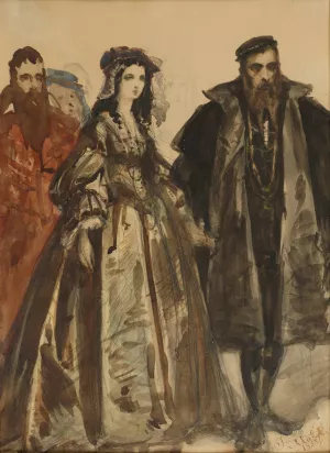 Zygmunt II August and Barbara by Jan Matejko Oil Painting