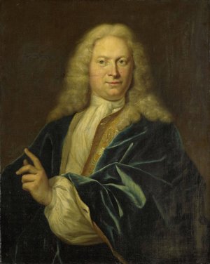 Portrait of Jan Hendrik van Heemskerck, Count of the Holy Roman Empire, Lord of Achttienhoven, Den Bosch and Eyndschoten, Captain of the Citizenry of Amsterdam by Jan Maurits Quinkhard Oil Painting