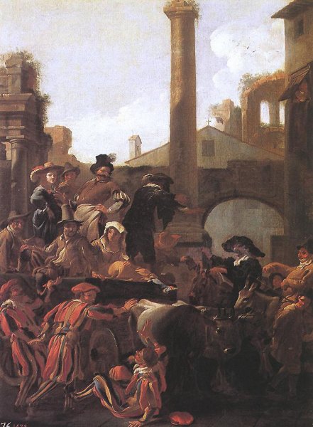 Main Product Photo of Carnival Time in Rome Painting by Jan Miel