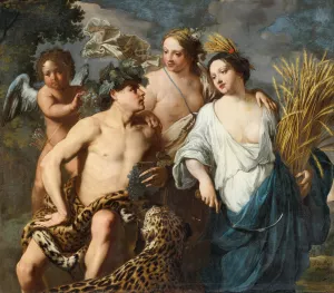 Ceres, Bacchus And Venus by Jan Miel Oil Painting