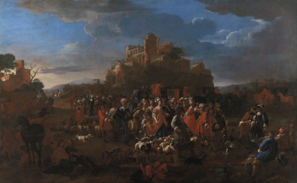 Main Product Photo of The Curea - with Royal court, Carlo Emanuele II and Francesca d'Orleans  Painting by Jan Miel