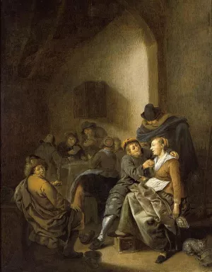 Amorous Couple in an Inn by Jan Miense Molenaer - Oil Painting Reproduction