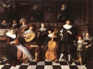 Family Making Music Oil painting by Jan Miense Molenaer