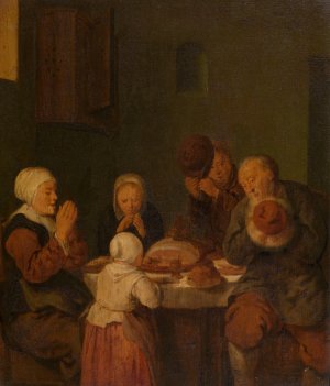 Saying Grace by Jan Miense Molenaer Oil Painting