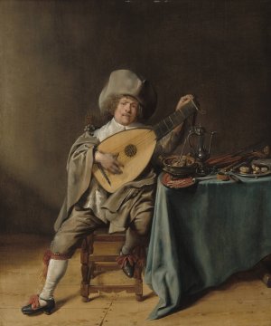 Self-Portrait as a Lute Player by Jan Miense Molenaer Oil Painting