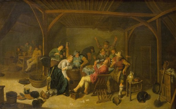 The Bean King is Drinking  by Jan Miense Molenaer - Hand-Painted Oil Painting Reproduction