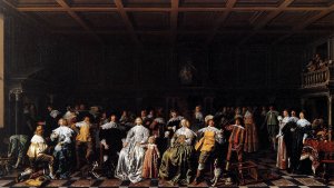 The Marriage of Willem van Loon and Margaretha Bas by Jan Miense Molenaer Oil Painting