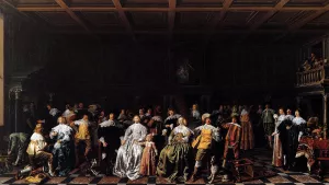 The Marriage of Willem van Loon and Margaretha Bas by Jan Miense Molenaer - Oil Painting Reproduction