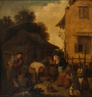 The pig slaughter by Jan Miense Molenaer Oil Painting