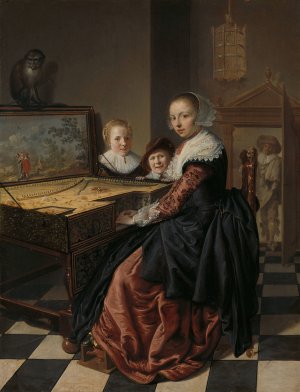 Woman Playing the Virginal by Jan Miense Molenaer Oil Painting