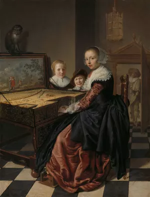 Woman Playing the Virginal by Jan Miense Molenaer Oil Painting