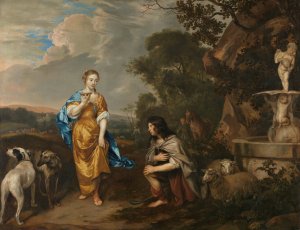 Double portrait of a young couple as Granida and Daiphilo by Jan Mijtens Oil Painting