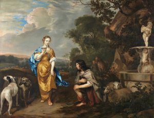 Granida and Daiphilo, Double portrait of a young couple by Jan Mijtens Oil Painting