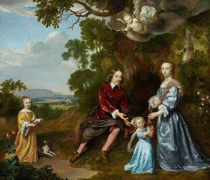 Portrait of the van der Graeff Family by Jan Mijtens Oil Painting